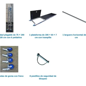 Andamio Plegable ASC · 3,85 m · 75×190 cm · Trío ideal