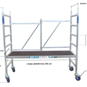 Andamio Plegable ASC Premium · 3 m · 75×190 cm · Con trampilla