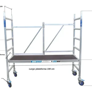 Andamio Plegable ASC Premium · 3 m · 75×190 cm · Sin trampilla