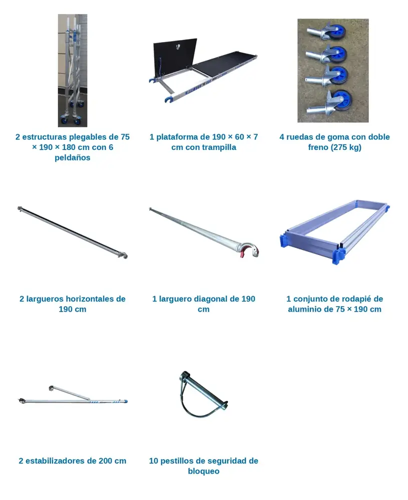 Andamio Plegable ASC Premium · 4,7 m · 75×190 cm · Apoyo en pared - Imagen 2