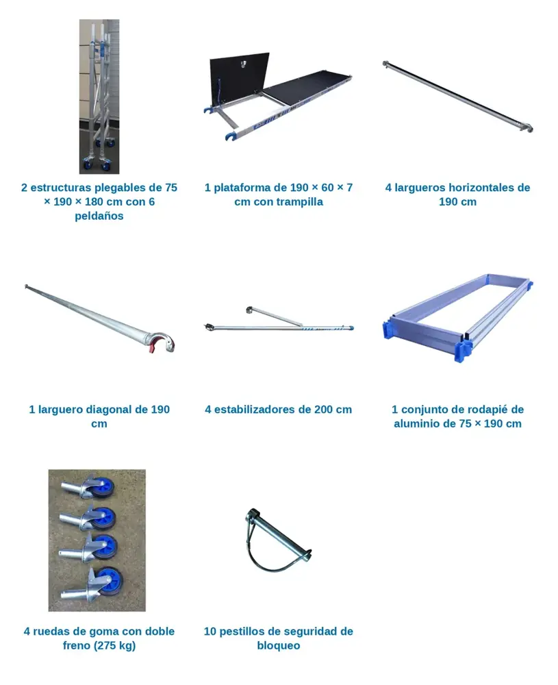 Andamio Plegable ASC Premium · 4,7 m · 75×190 cm · Autoportante - Imagen 2